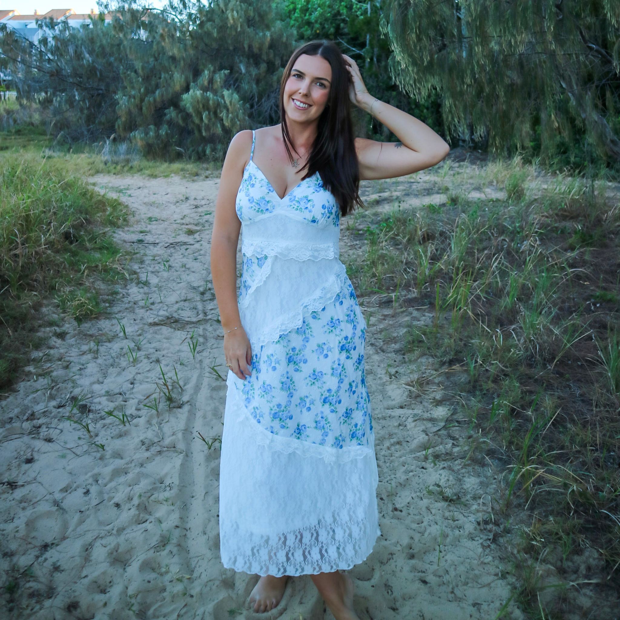 Coastal Muse Midi Dress - Flowy Floral Summer Dress | Gliss The Label